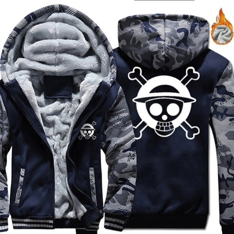 Skull Apparel Skull Print Sweater Stitching Jacket