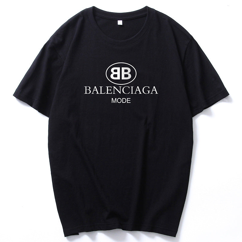 Unisex Balenciaga T Shirt Short Sleeved T shirt Men's Summer Men's Pullover Leisure T shirt Bottoming Shirt