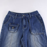 Julia Fox Low Rise Jeans Distressed Wide-Leg Pants Drape