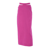 MIDI Mauve Skirt Autumn Autumn Skirt Long Skirt Cotton Linen High Waist