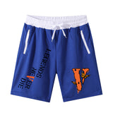 Vlone Shorts Printed Shorts Men'S Summer Cotton Casual Beach Pants
