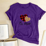 Valentine's Day T Shirts Couples Leopard Plaid Love Women's T-shirt Loose T-shirt