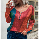 Romanian Gypsy Outfits Copy Flower Long-Sleeve Zipper