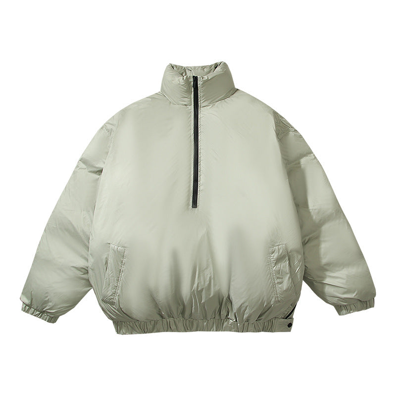 Cardigan Baseball Jacket Fog Essentials Cotton-Padded Coat for Men and Women Half Zipped Cotton-Padded Jacket