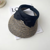 Straw Hat Summer Double-Layer Bowknot Travel Women's Sun Hat