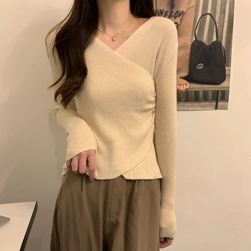 Gloria Vanderbilt V-neck Sweater Women Slim Fit Inner Wear Knitted