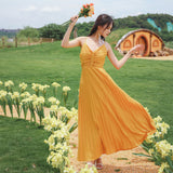 Coachella Music Festival Outfits Backless Beach Skirt Strap Super Fairy Dress Long Dress