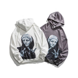 Men's Graphic Hoodies Men's Autumn Vintage Printed Loose Street Casual Hoodie