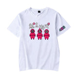 Squid Game Costume round Six Pink Guard Printed Short Sleeve T-shirt
