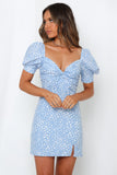 Coachella Music Festival Outfits Puff Sleeve Small Split Sexy Summer Dress