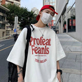 Men T-Shirts Loose Half Sleeve Letter Printing