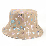 Bucket Hat Fishing Cap Cotton Print Fisherman Hat Female Print
