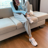 Grey Sweatpants Gray Sports Pants Female Spring and Autumn Loose