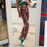 Julia Fox Low Rise Jeans Old Straight Fashion Color Contrast Slimming Casual Pants