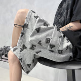 Men White Shorts Summer Shorts Men's Casual Loose Printed