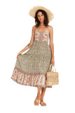 Kendall Jenner Wedding Guest Dress Bohemian Long Strap Floral High Waist