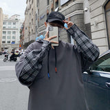 MEN'S Hoodie Fake Two Pieces Baggy Coat