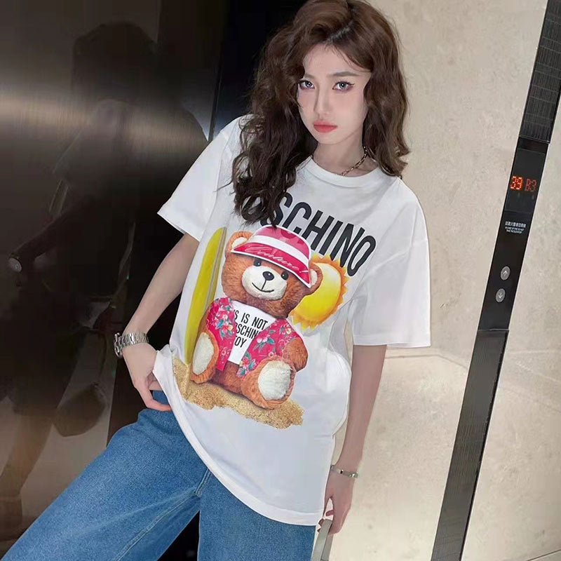 Moschino T Shirt T-Shirt Round Neck Pullover Loose