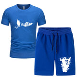 Vlone T Shirts & Shorts 2 Piece Set Men'S Summer Sports Fitness Casual Shorts Suit