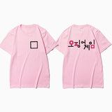 Squid Game Costume Short Sleeve Loose Crew Neck T-shirt Top