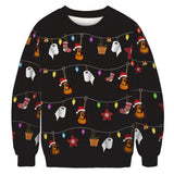 Men and Women Grinch Sweater Christmas Printed Crew Neck Sweatshirt Loose Couple