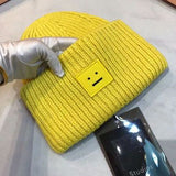 Winter Hats Wool Knitted Smiley Hat Woolen Cap