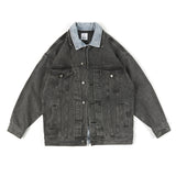 Men Denim Jackets Autumn Denim Jacket Fake Two-Piece Student Tops