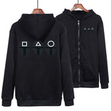 Squid Game Costume round Six Squid Game Squid Game Series Pattern Printing Zipper Hooded Sweater Independent Station