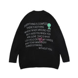 Men Sweater Letter Brocade Sweater Men's Trendy Pullover