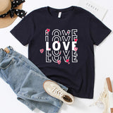 Valentine's Day T Shirts Couples Printed Loose Pullover Loose Short Sleeve T-shirt