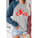 Valentine 'S Day T Shirts Couples Summer Women 'S Round Neck Long Sleeve T-shirt Women 'S Printed Top