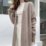 Naomi Watts Gypsy Outfits Spring Loose Mid-Length Knitted Cardigan Lazy Sweater Coat