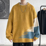 Men's Sweatshirt Autumn and Winter Men's Large Size Patchwork round Neck Loose