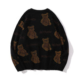 Men Sweater Cartoon Bear Full Printed Sweater Men's Sweater Pullover