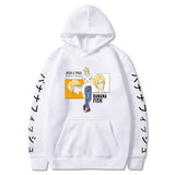 Anime Hoddies Banana Fish Print Loose Hoodie Velvet Padded Hooded Sweatshirt Men and Women