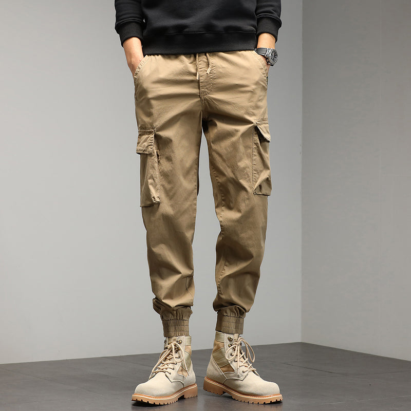 Cuffed Cargo Pants Men's Overalls Trendy Outdoor Men's Pants Width