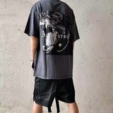 Askyurself T Shirt Casual Loose Distressed Short Sleeve