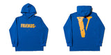 Vlone Hoodie Autumn And Winter Clothes Black And White Large V-Shaped Female Men And Women Couple Hooded Sweater