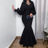 Long Sleeve Burgundy Dress Formal Women's Dress plus Size Evening Dress Long Dress