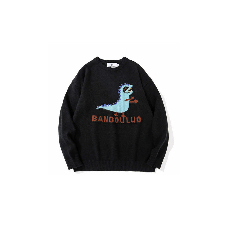 Man Fall Outfits Retro Hip Hop Loose Classic Couple Sweater