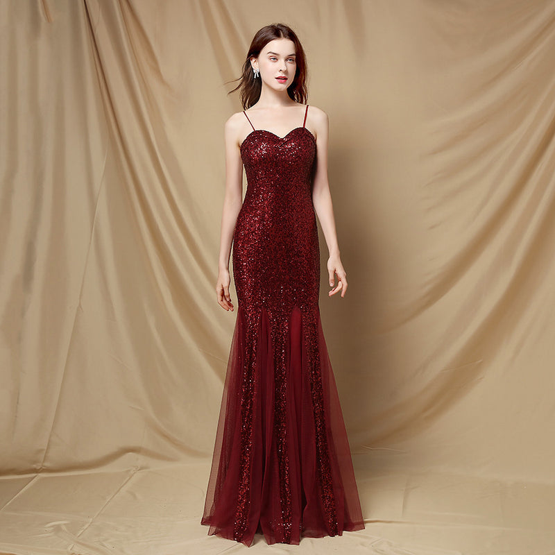 Burgundy Evening Dresses for Weddings Bridal Convention Gown