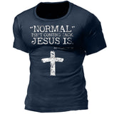 Man T Shirt Summer Short Sleeve Black Crew Neck Cotton Loose Printed Pullover T-shirt