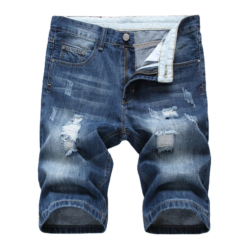 Men Denim Shorts Men's Jeans Shorts Hole Light