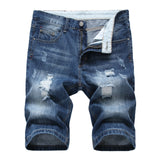 Men Denim Shorts Men's Jeans Shorts Hole Light