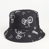 Bucket Hat Fishing Cap Cotton Print Fisherman Hat Cartoon Bucket Hat Female Printing Leaves Sunshade Sun Protection Hat