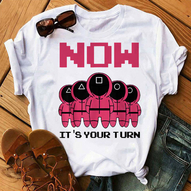 Squid Game Costume round Six Printed Short-Sleeved T-shirt