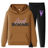Vlone Hoodie & Pants 2 Piece Set Casual Loose Hoodie Sweatshirt