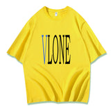 Vlone T Shirts Summer Men'S Printed Casual Short Sleeve