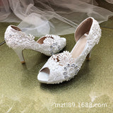 Low Heel Wedding Shoes Satin Large Size Wedding Shoes Bridal Shoes