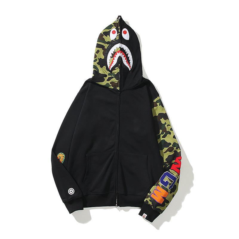 Bathing Ape Hoodie Spring and Autumn Cardigan Zipper Hooded Casual plus Size Loose Sweater Coat